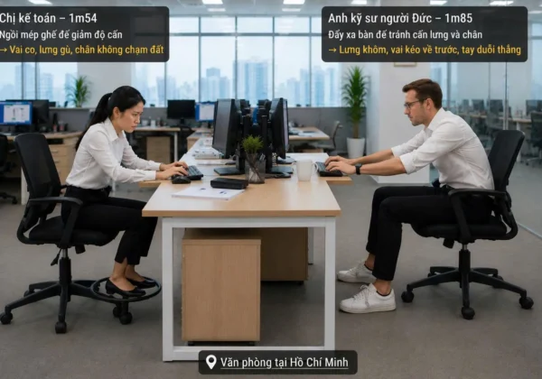 Cùng 1 văn phòng, 2 người ngồi không vừa