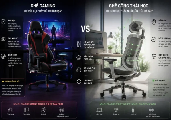 Ghế Gaming và ghế công thái học