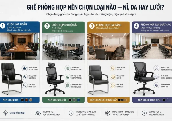 Ghế văn phòng nên chọn loại nào - Nỉ, da hay lưới