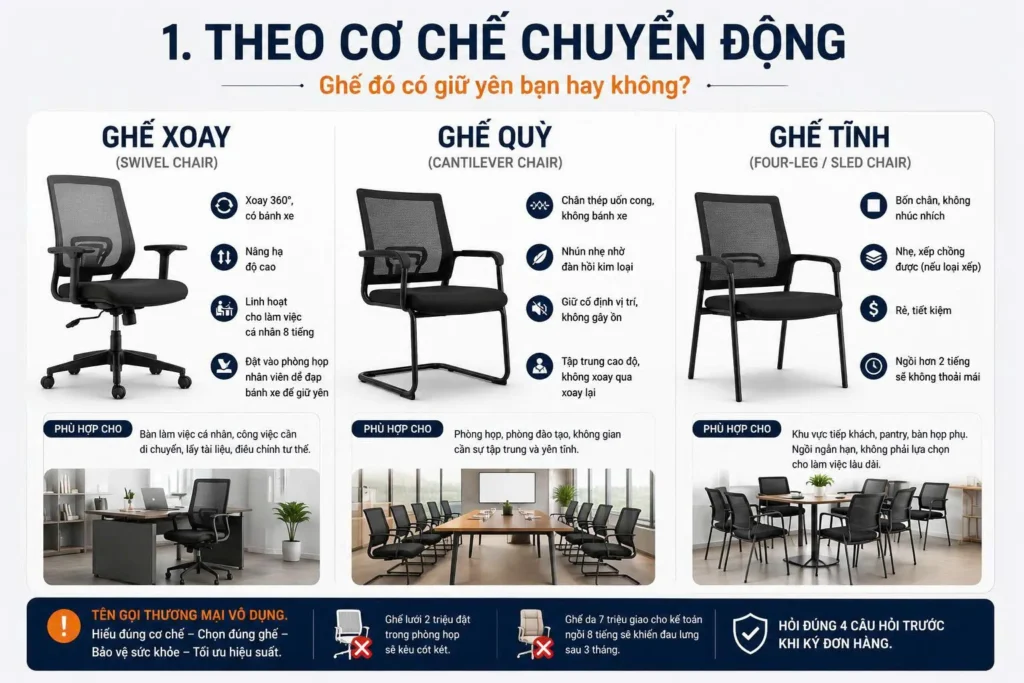 Phân loại theo cơ chế chuyển động