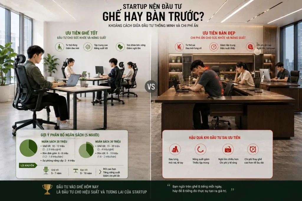 Startup nên đầu tư ghế hay bàn trước