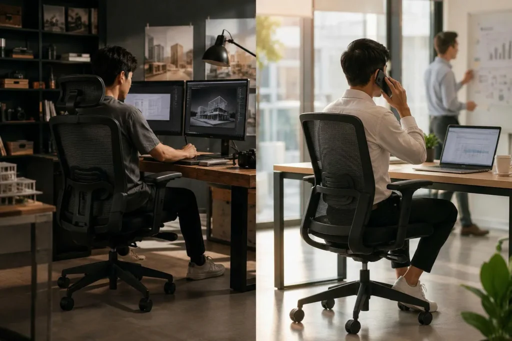 Thiết kế và Sale cần 2 loại ghế khác nhau