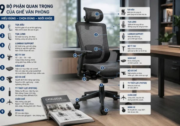 Hướng dẫn đọc catalogue ghế văn phòng cho người không phải chuyên gia