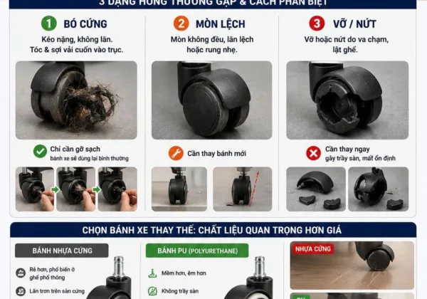 Bánh xe ghế văn phòng bị hỏng