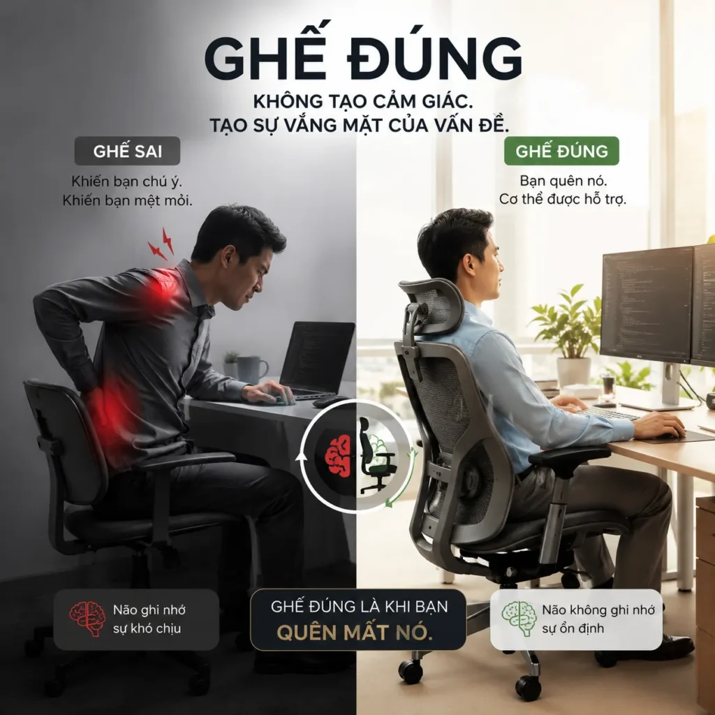 Ghế văn phòng đúng như thế nào