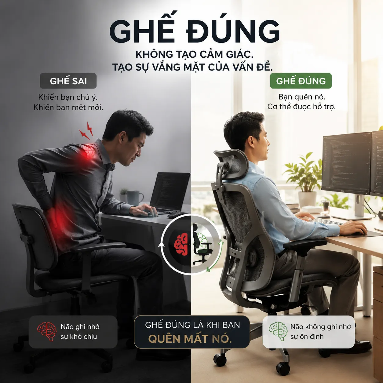 Ghế văn phòng đúng như thế nào