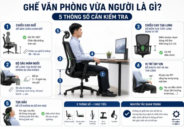 Ghế văn phòng vừa người