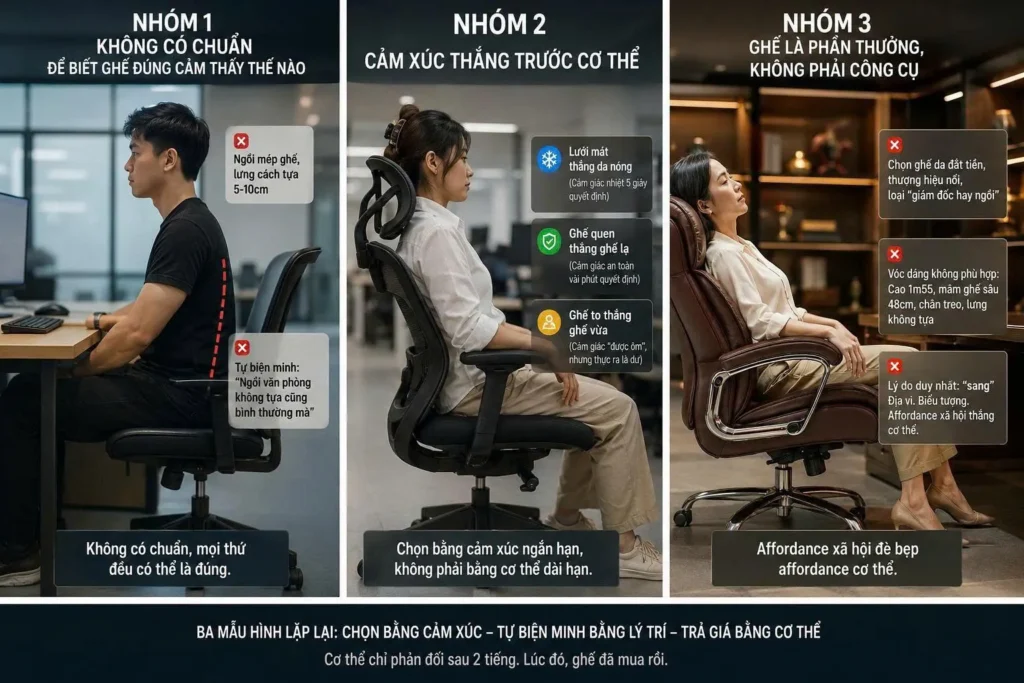 Khi được chọn người ta vẫn chọn sai ghế