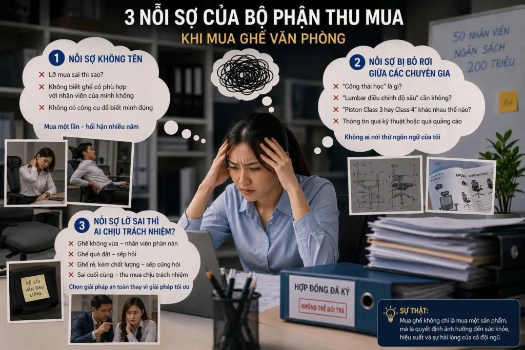 Khi phòng thu mua phải chọn ghế cho 50 người
