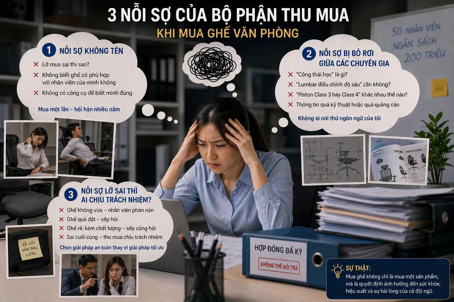 Khi phòng thu mua phải chọn ghế cho 50 người