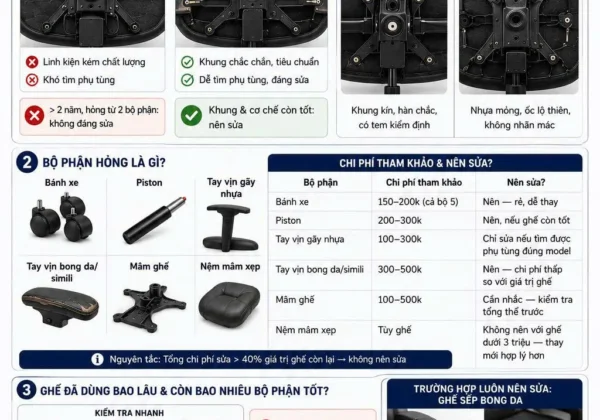 Nên sửa hay thay ghế văn phòng?
