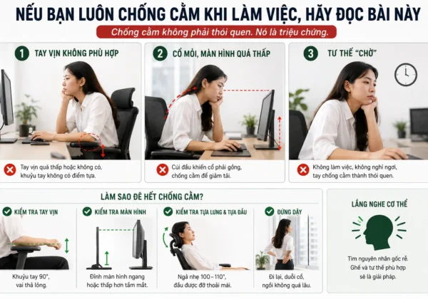 Chồng cằm khi làm việc
