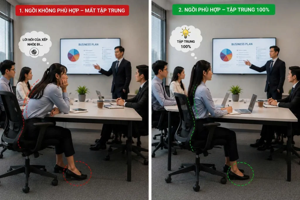 Ngồi ghế sai có làm giảm tập trung không?