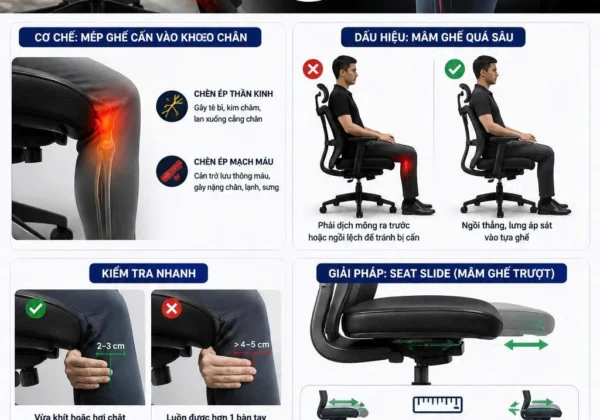 Ngồi ghế văn phòng bị tê chân