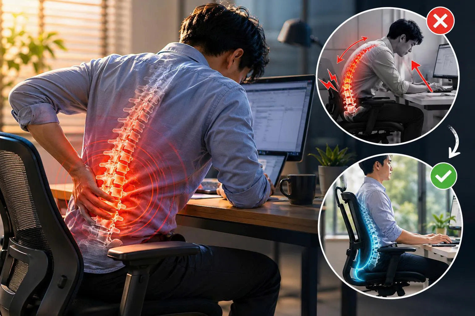 Tại sao đau lưng khi ngồi làm việc không phải do tuổi tác