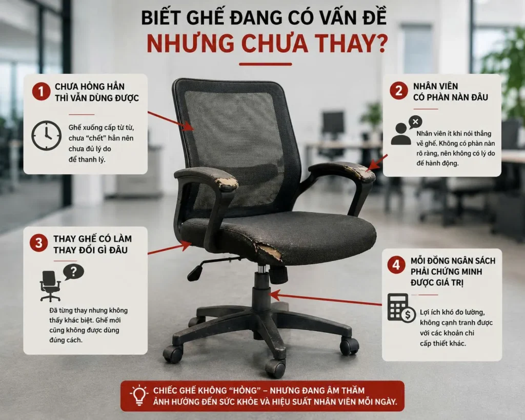 Doanh nghiệp biết ghế đang có vấn đề nhưng không thay