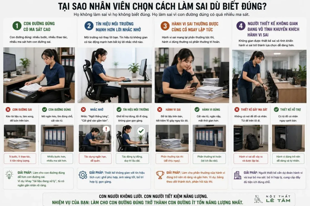 Nhân viên chọn cách làm sai dù biết đúng