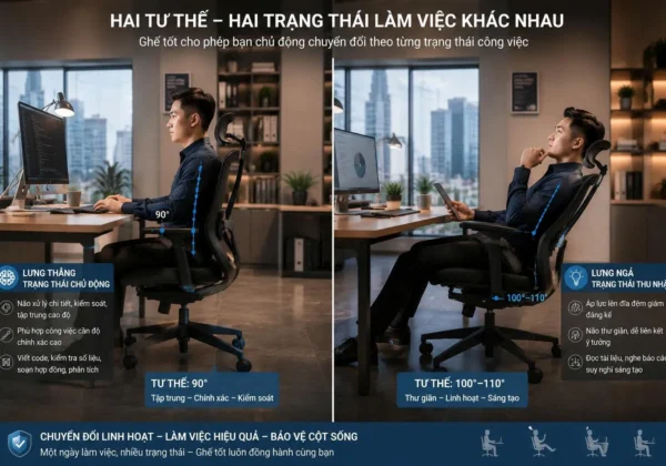 Tư thế ngồi ảnh hưởng đến tập trung và sáng tạo