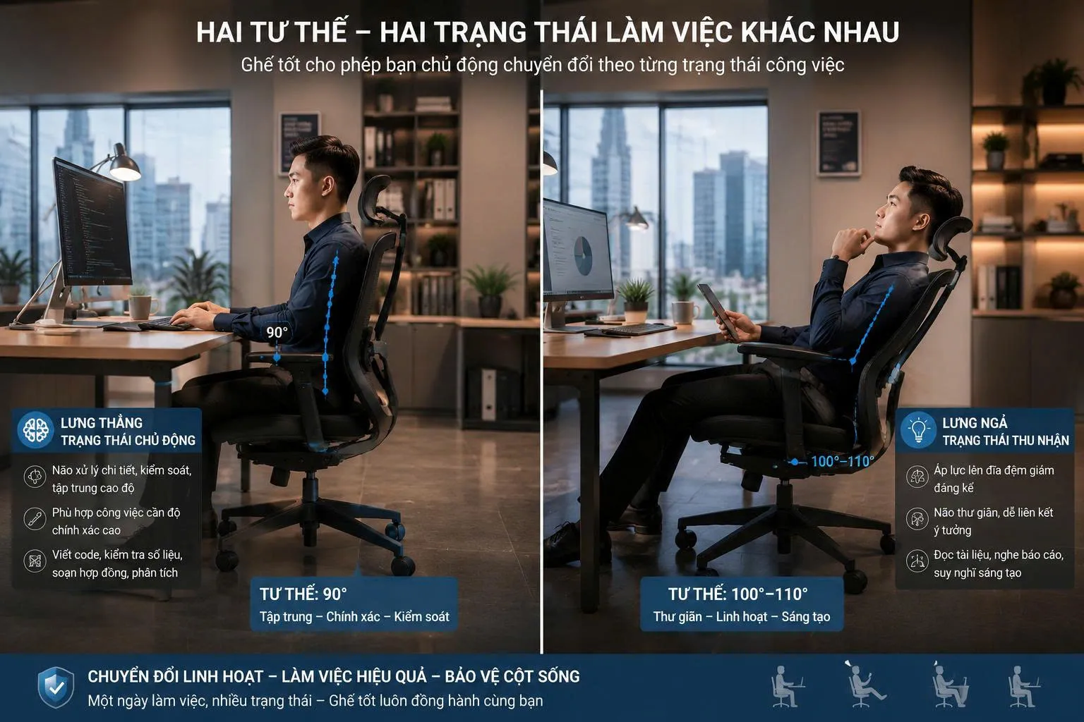 Tư thế ngồi ảnh hưởng đến tập trung và sáng tạo