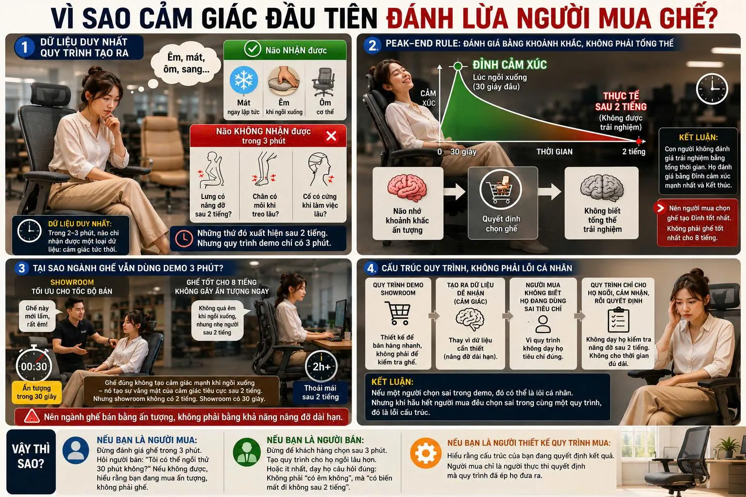 Cảm giác đầu tiên đánh lừa người mua ghế