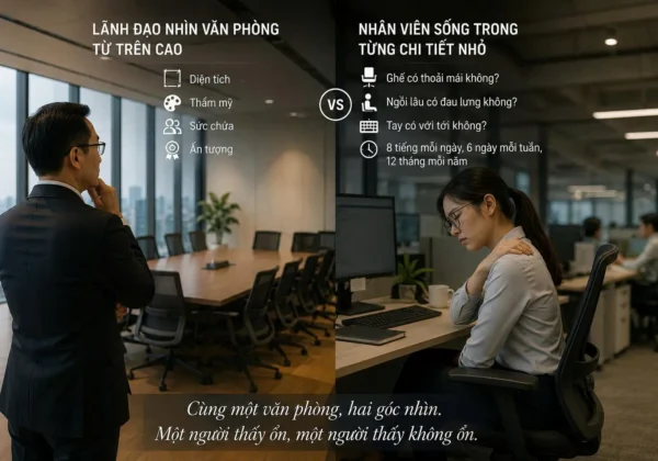 Lãnh đạo và nhân viên đánh giá văn phòng khác nhau