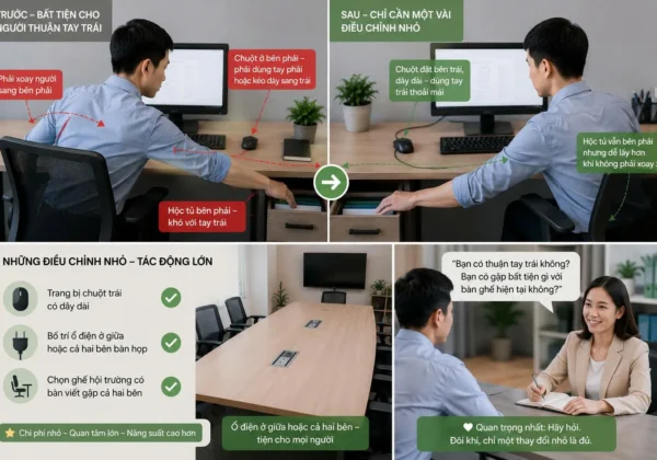 Văn phòng thiết kế cho người thuận tay phải